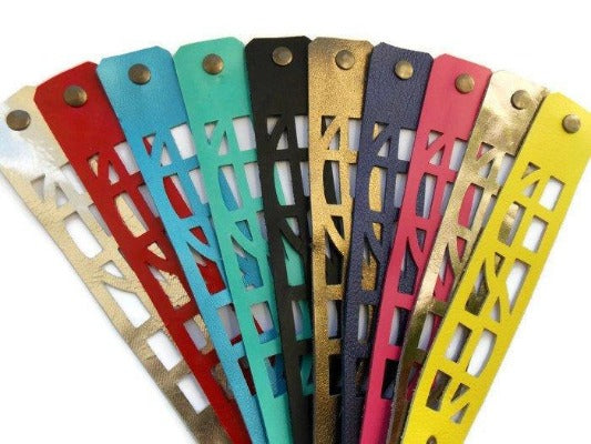 Leather wrist band. The Self Empowering and Optimistic Leather bracelet. Bracelet Leather Cuff. - Handmade Recycled Glass Jewelry