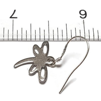 Small Dragonfly set. Dangle earrings and necklace. Recycled fused glass pale lilac bead. Unique handcrafted and ecofriendly. Dainty jewelry.