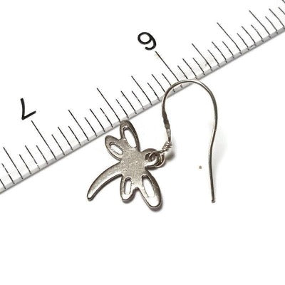 Small Dragonfly set. Drop earrings and necklace. Recycled fused glass sand and copper bead. Dainty, tiny, minimalist jewlery
