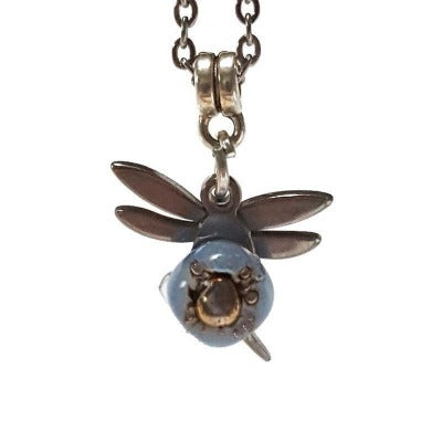 Small Dragonfly set. Drop earrings and necklace. Recycled fused glass mauve and brown. Minimalist, tiny and ecofriendly. Dainty