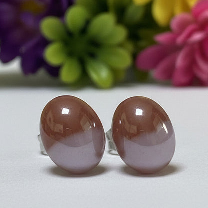 Terracotta Glass oval dots Studs