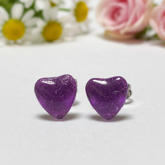 Purple Heart Stud Earrings