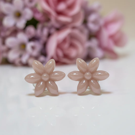 Pink Flower Studs