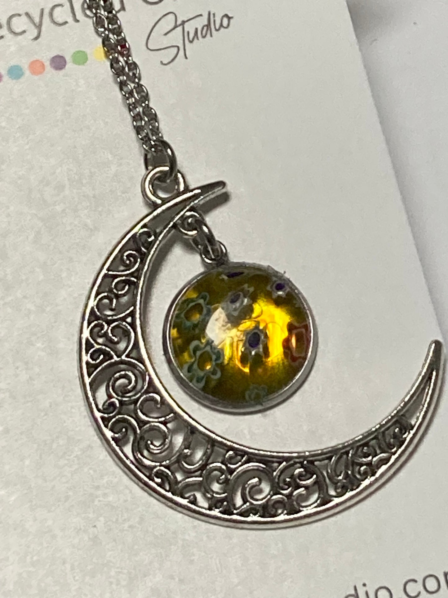 Millefiore Moon Necklace