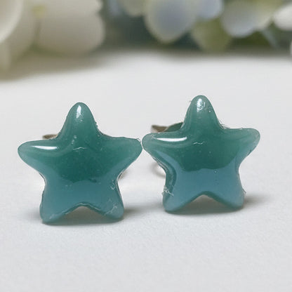 Teal Star Studs
