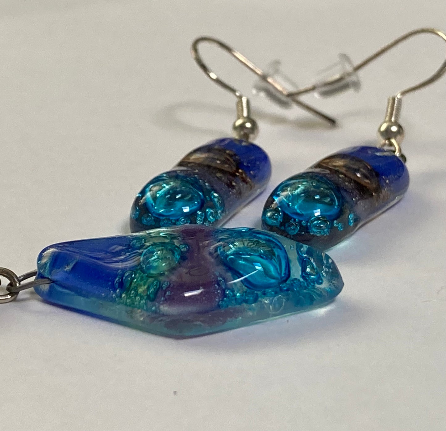 Blue Set: Pendant Earrings and expandable Bracelet