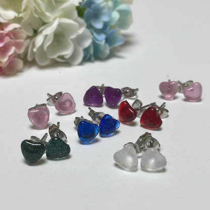 Blue Heart Stud Earrings