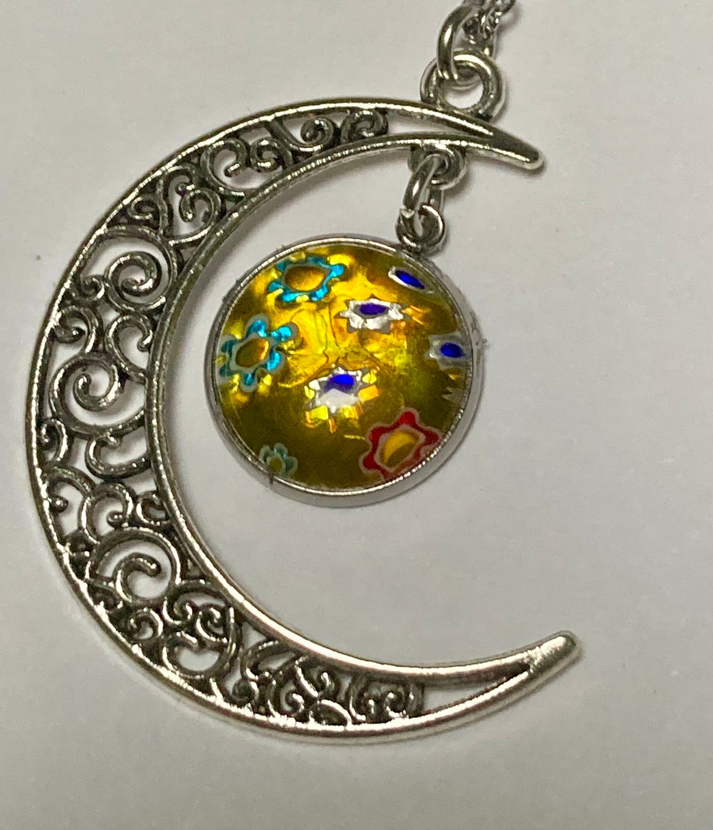 Millefiore Moon Necklace