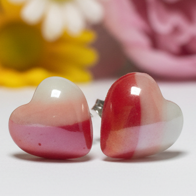 Red and Pink Heart studs