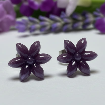 Purple Flower Studs