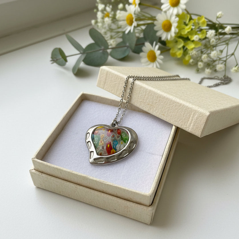 Millefiori Heart Necklace