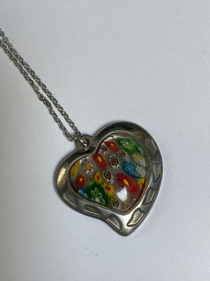 Millefiori Heart Necklace