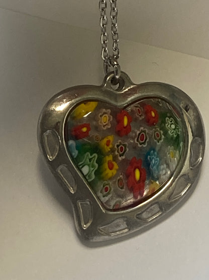 Millefiori Heart Necklace