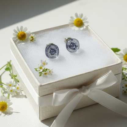 Post Earrings. Recycled glass Earrings. Purple-gray and white Earrings Studs