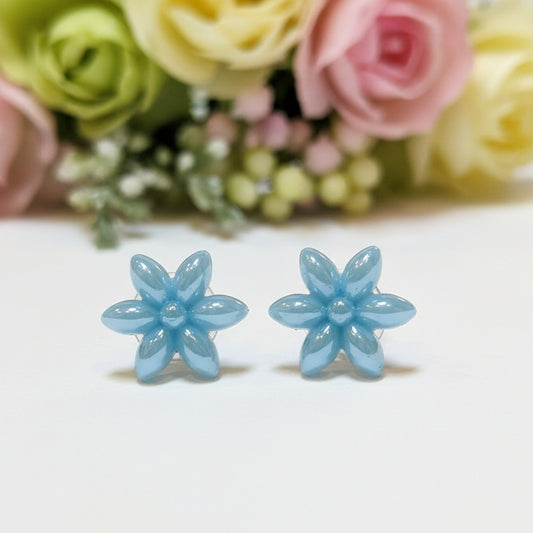 Baby Blue Flower Studs