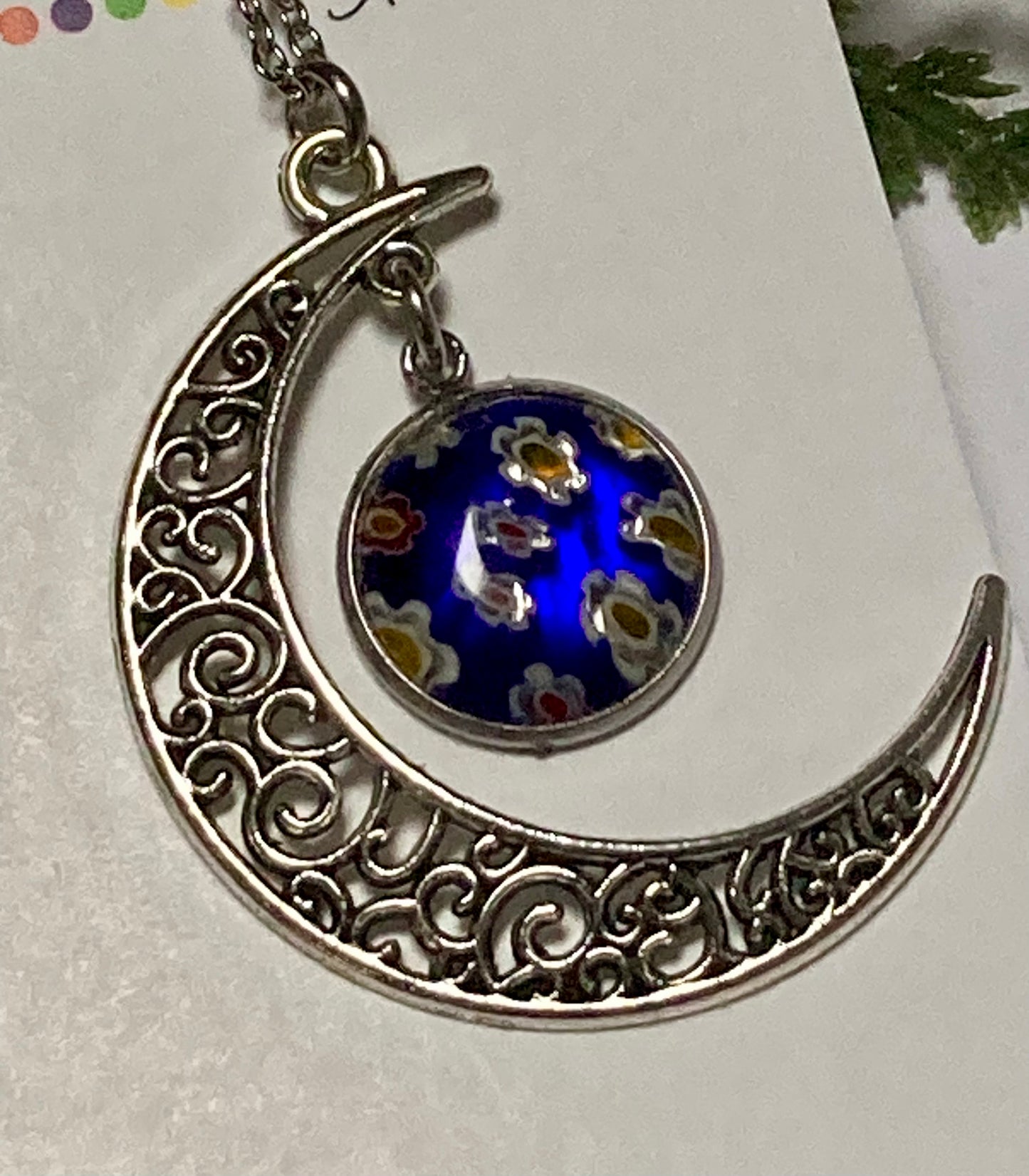 Millefiore Moon Necklace