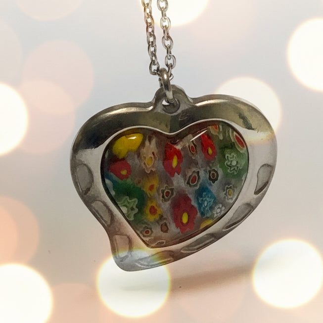 Millefiori Heart Necklace