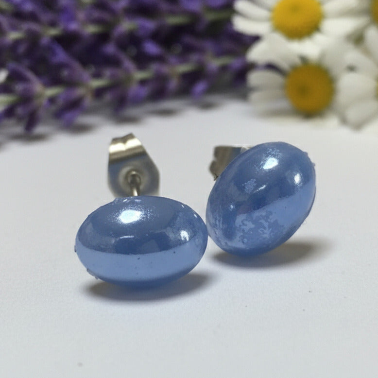 Blue oval dots Studs