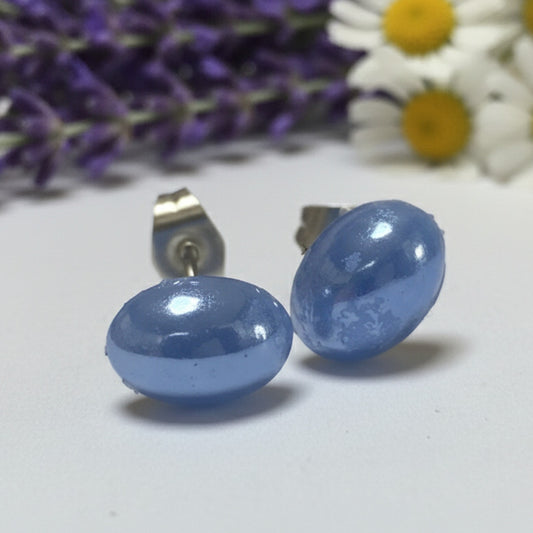 Blue oval dots Studs