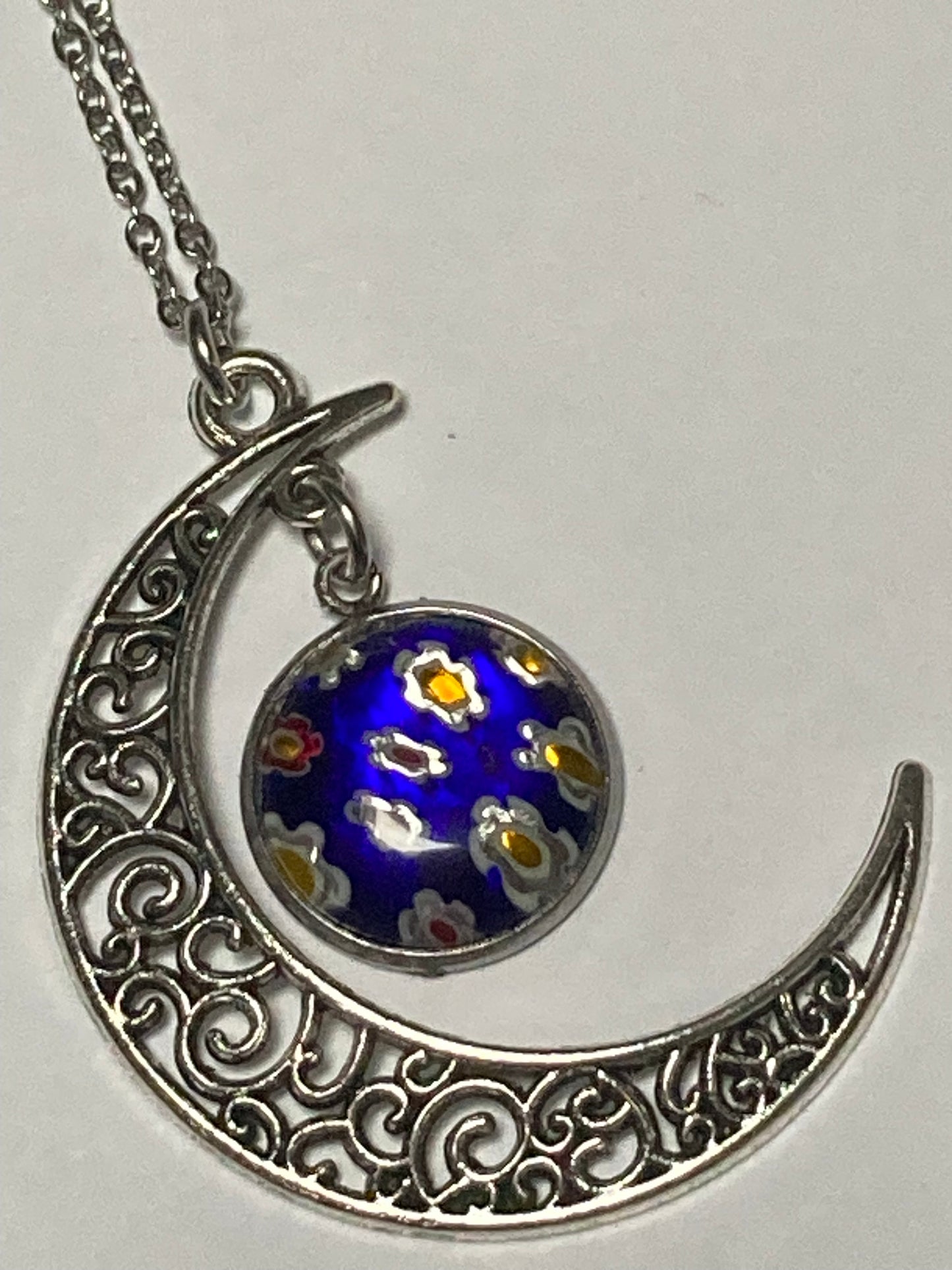 Millefiore Moon Necklace