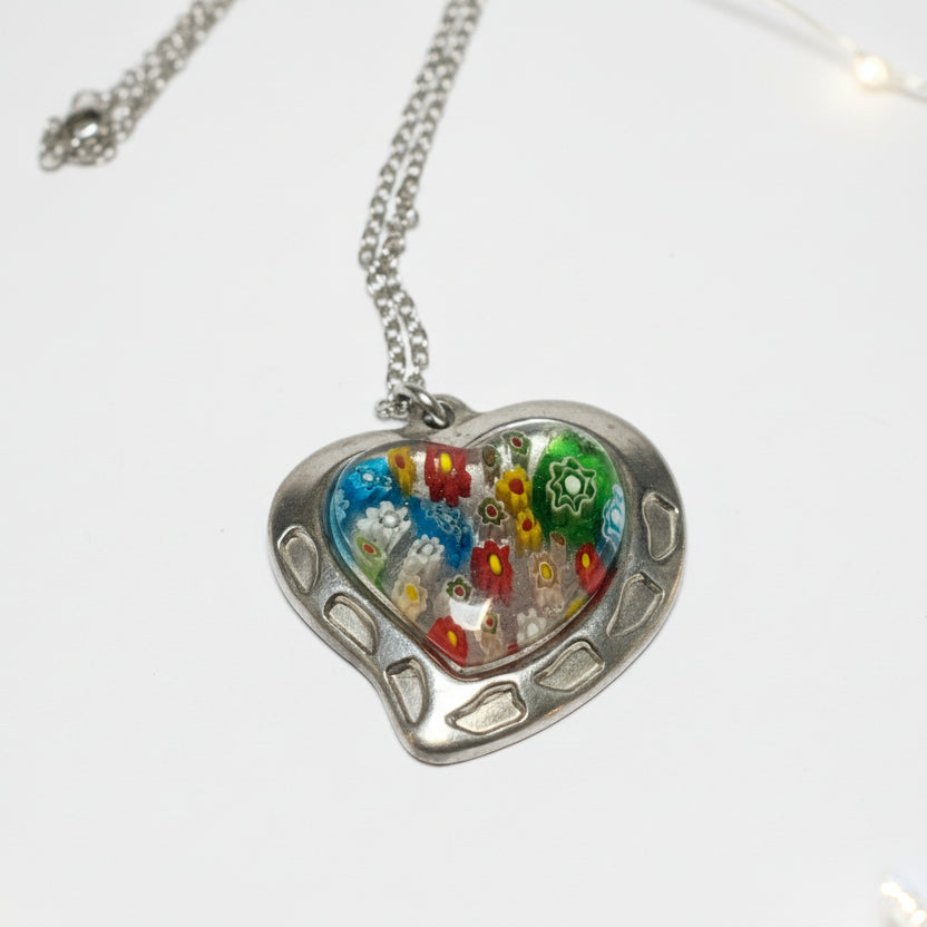 Millefiori Heart Necklace