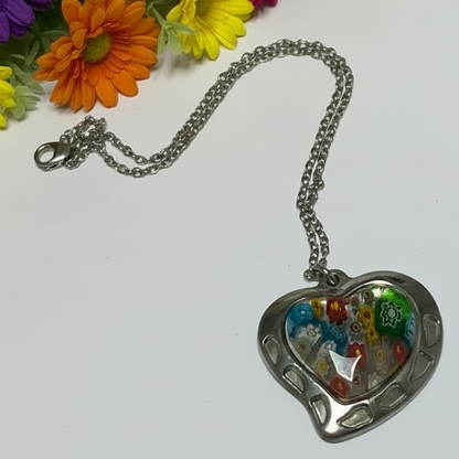 Millefiori Heart Necklace