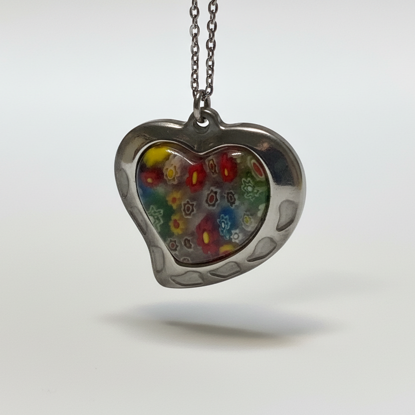 Millefiori Heart Necklace