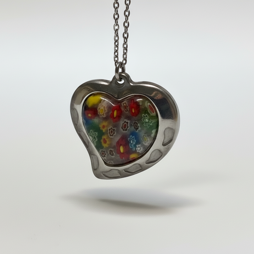 Millefiori Heart Necklace