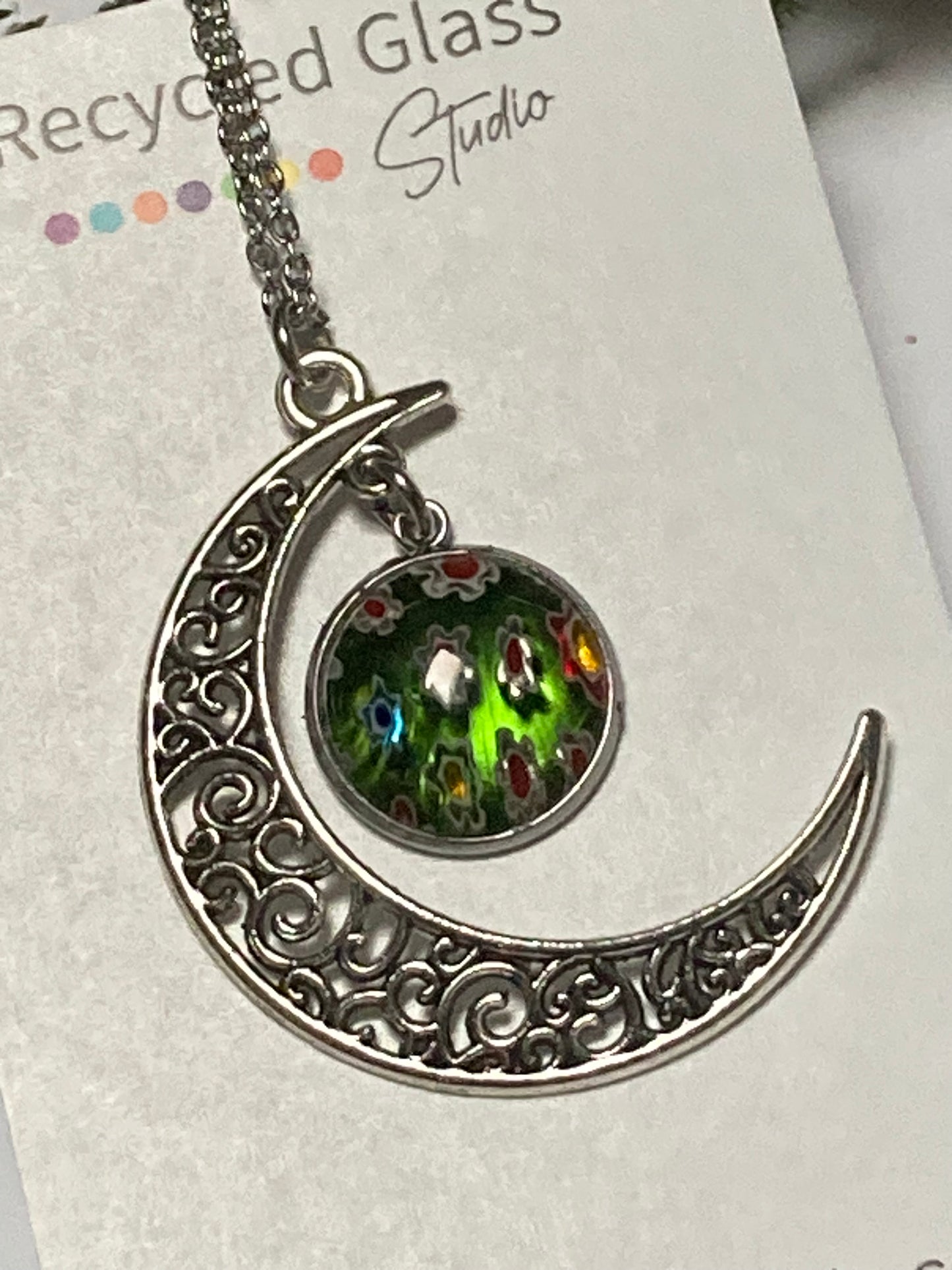 Millefiore Moon Necklace