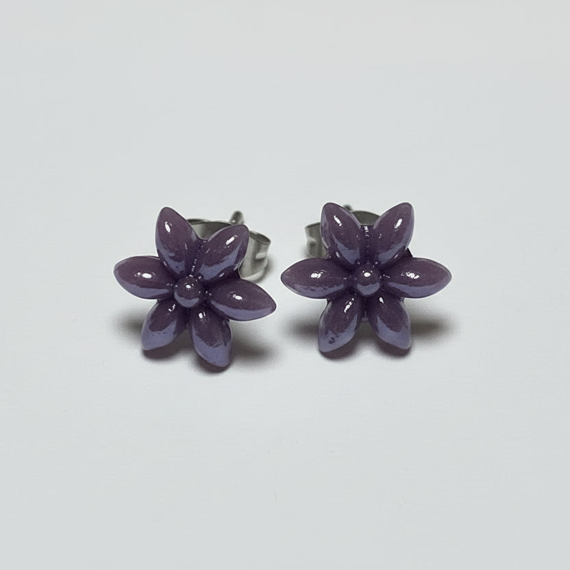 Purple Flower Studs