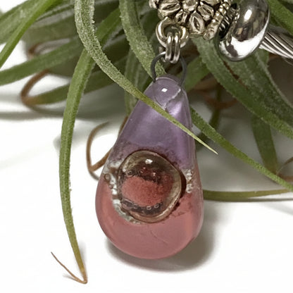 Pink, Copper and Brown  Stainless Steel Bracelet Glass Charm Bead. Easy to put on adjustable stretch memory wire. One size fits most