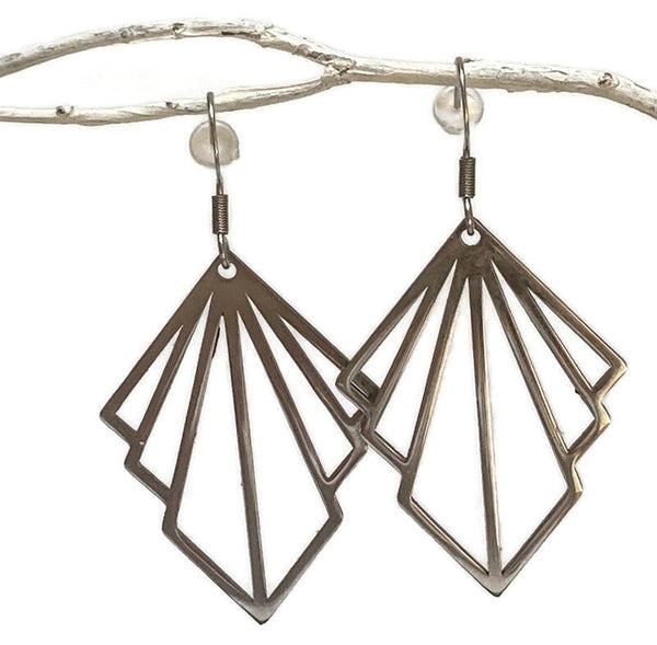 Chic geometric style. Stainless Steel drop earrings.