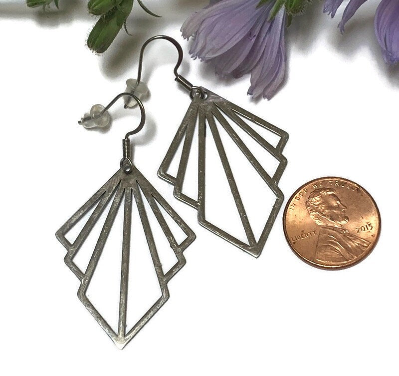 Chic geometric style. Stainless Steel drop earrings.