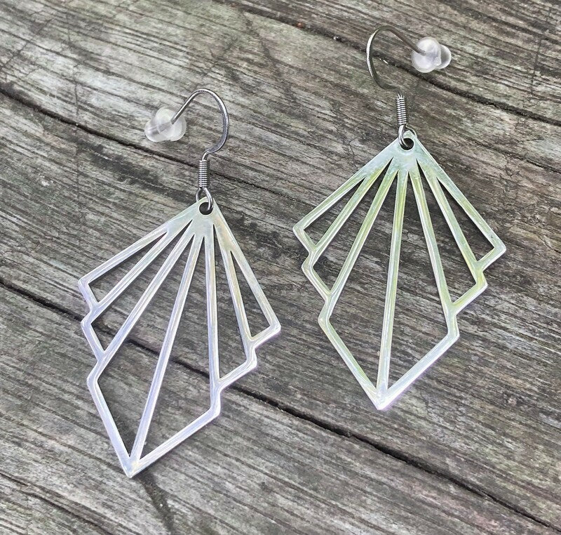 Chic geometric style. Stainless Steel drop earrings.