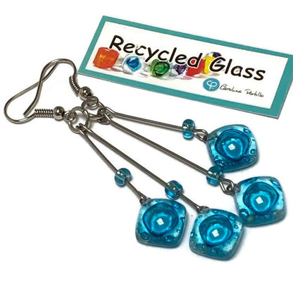 Long multiple bead Turquoise with awesome bubbles earrings