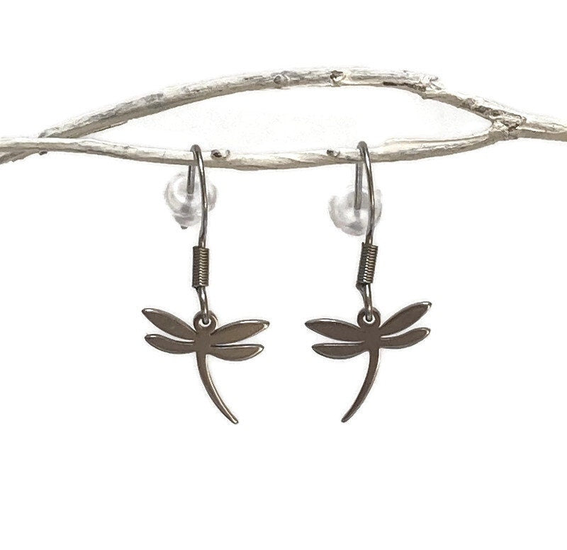 Cute Dragonfly dangle  Earrings, stainless steel