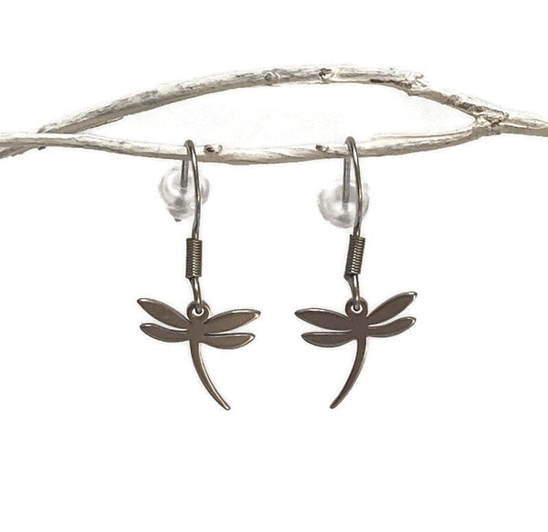 Cute Dragonfly dangle  Earrings, stainless steel