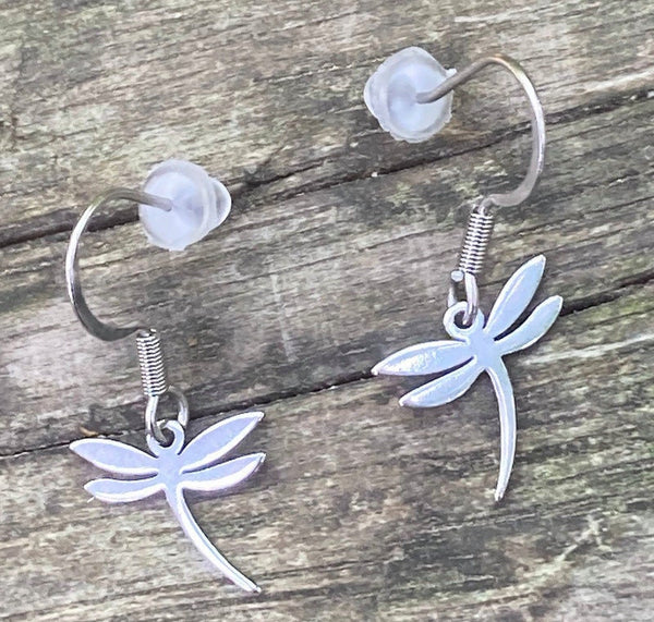 Cute Dragonfly dangle  Earrings, stainless steel