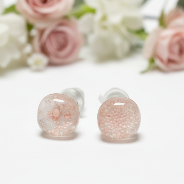 Elephant themed set. Post studs earrings and pendant. Recycled Fused glass pendant. Handmade bead. Hypoallergenic steel.