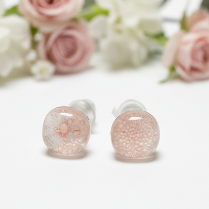 Elephant themed set. Post studs earrings and pendant. Recycled Fused glass pendant. Handmade bead. Hypoallergenic steel.