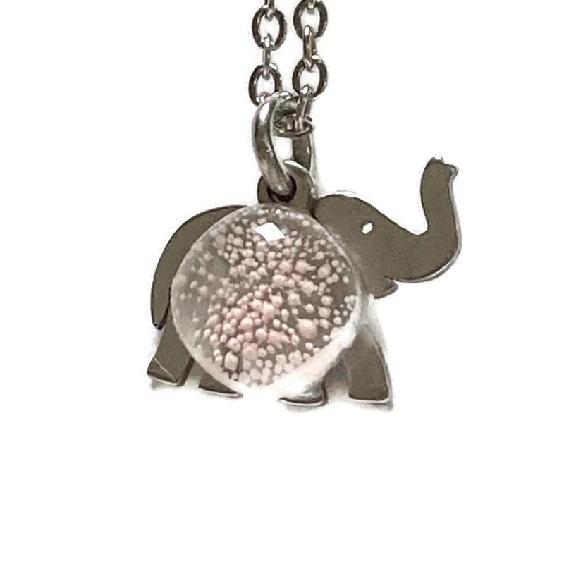 Elephant themed set. Post studs earrings and pendant. Recycled Fused glass pendant. Handmade bead. Hypoallergenic steel.