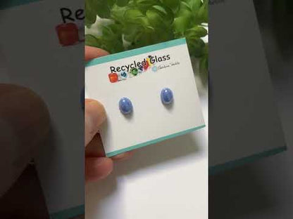 Blue oval dots Studs