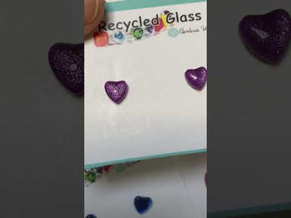 Blue Heart Stud Earrings