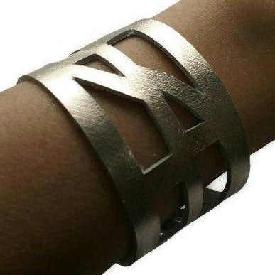 Leather wrist band. The Self Empowering and Optimistic Leather bracelet. Bracelet Leather Cuff.