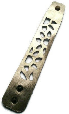 SunFlower Cuff Bracelet. Reclaimed Leather wrist Band. Platimum Color. - Handmade Recycled Glass Jewelry 