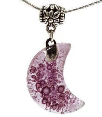 Purple Moon. Recycled Glass Pendant