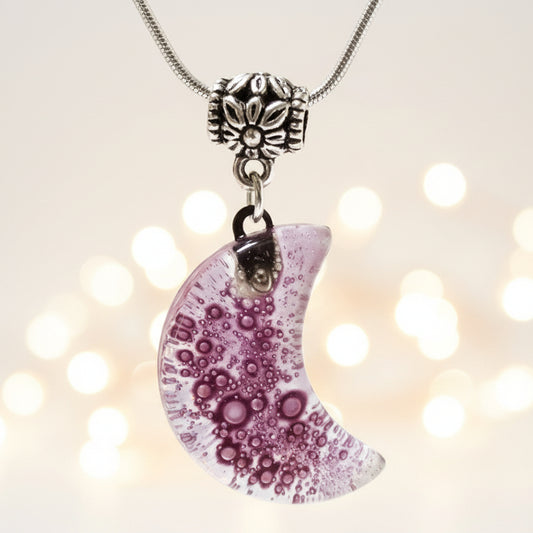 Purple Moon. Recycled Glass Pendant