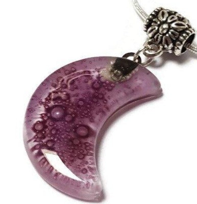 Purple Moon. Recycled Glass Pendant