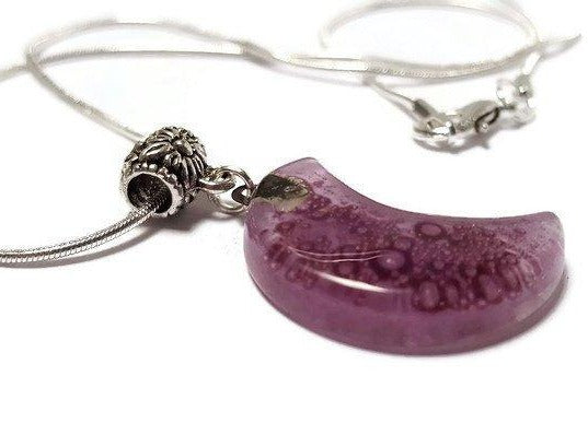 Purple Moon. Recycled Glass Pendant