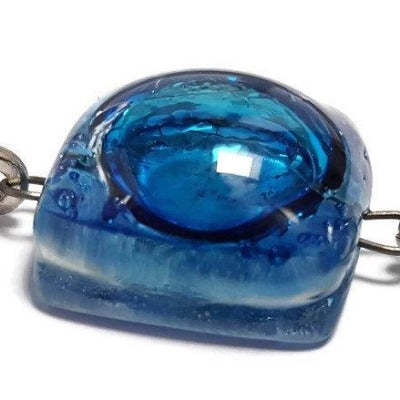 Recycled Fused Glass Blue Bracelet